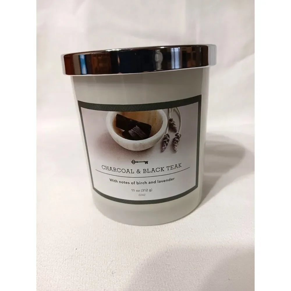 Charcoal and Black Teak Candle from Threshold 11 oz